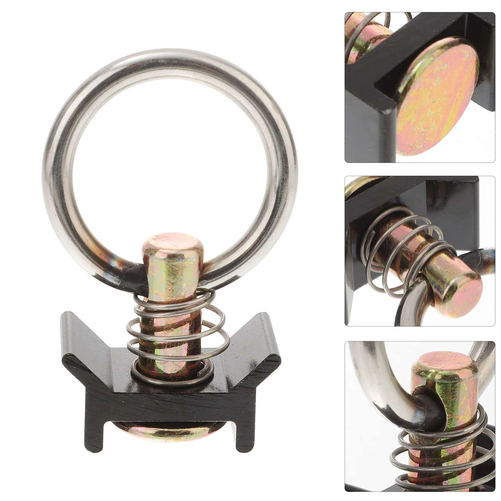 6/10Pcs Universal Single Stud Fitting Heavy Duty Tie Down Anchor Quick Hook  Spring Bolt with Round Ring Trailer Fixing Ring - AliExpress