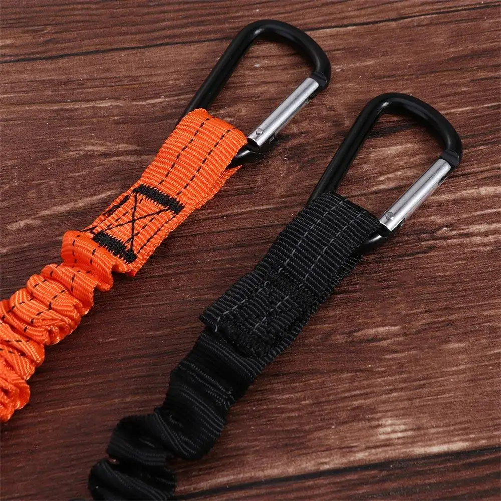 With Carabiner Hook Safety Bungee Tether Anti-Falling Climbing Working Tool Safety Rope Telescopic Nylon Tool Lanyard