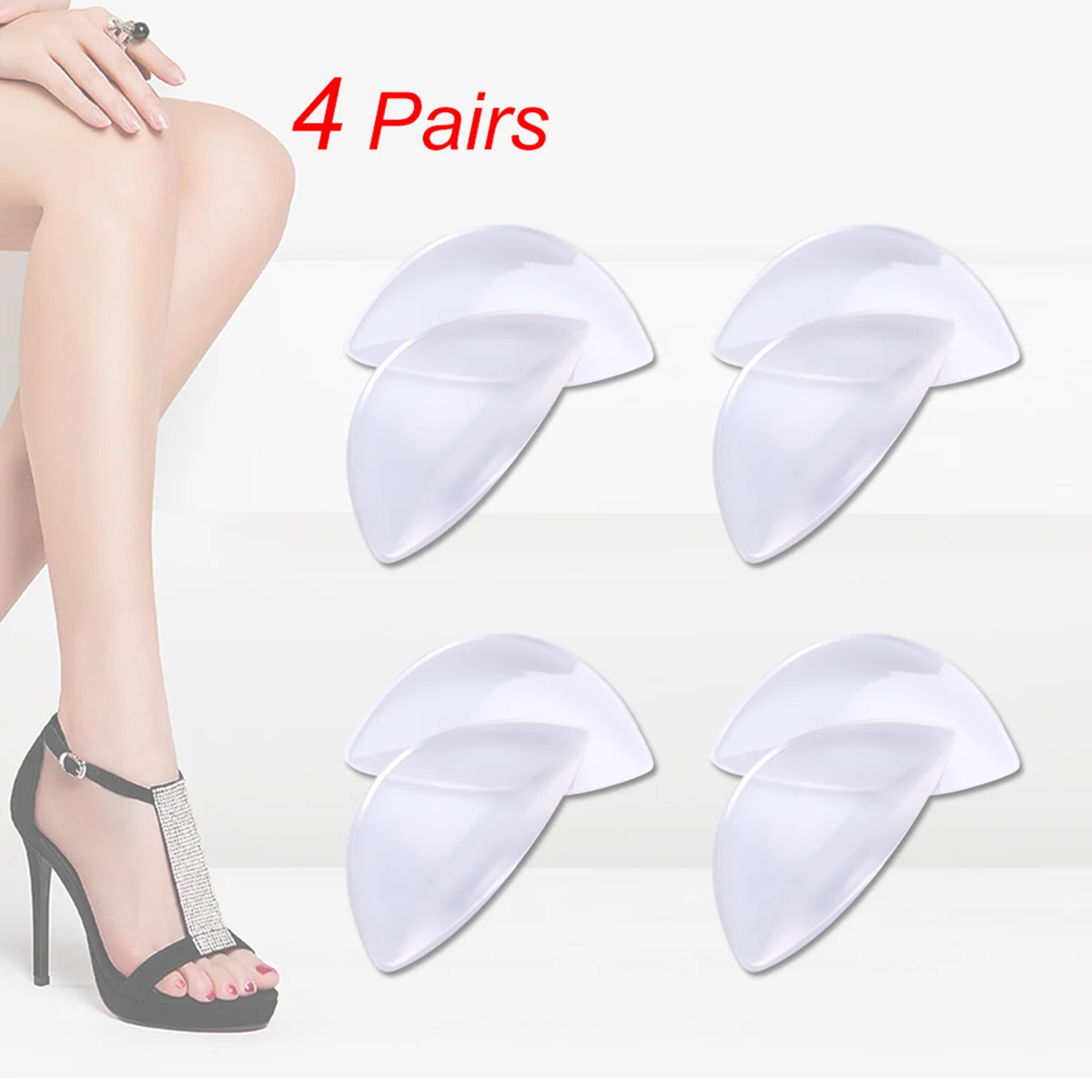 

4 Pairs Orthopedic Insoles Orthotics Massage Pad Adhesive Arch Support Silicone Gel Flatfoot Feet