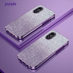 Cubierta trasera de silicona con plating glitter de lujo en degradado