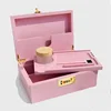 Large Pink Bamboo Wooden Herb Stash Box Rolling Tray Storage Container Lockable Storage Decorative Box 1
