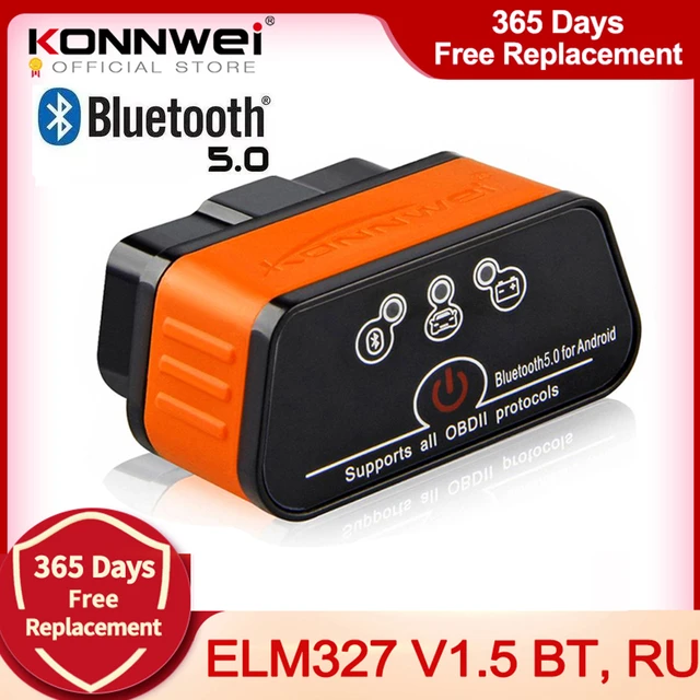 Elm327 V 1.5 Scanner De Voiture, Outil De Diagnostic, Prise Obd2, Bluetooth,  Compatible Avec Puce Pour Android - Lecteurs De Code Et Outils De  Numérisation - AliExpress