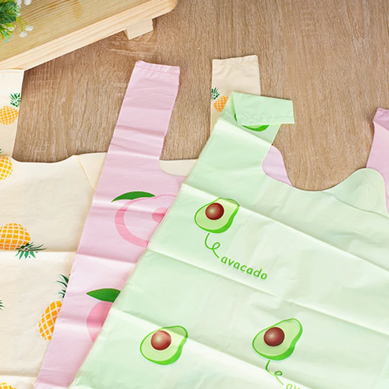50PCS Bunte Plastiktüte Niedliche Fruchtmuster Handheld Geschenktüte Kleidung Küche Shopping Party Geschenkverpackung Wiederverwendbar – Detail 3