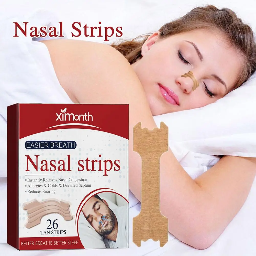 Description Picture 2 of item26pcs Nasal Strips Improve Sleep Reduce Snoring Relieve Nasal Congestion Due To Colds & Allergies Stickers Health Care