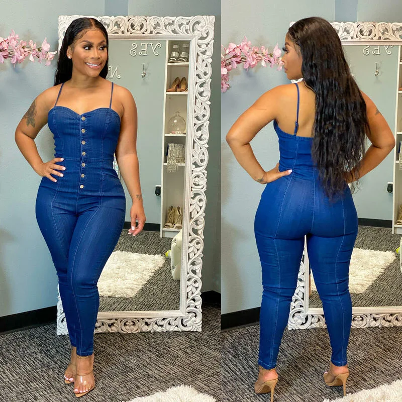 Women's Jumpsuit 2023 Summer New Casual Products Fashion Tube Top Ladies Fit Denim Jumpsuit Streetwear Clothing