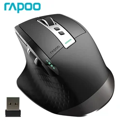Rapoo MT750S/MT750L Multi-mode Rechargeable Wireless Mouse 3200DPI Ergonomic Bluetooth Mouse Computer Office Mice For Laptop PC