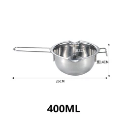 Premium Stainless Steel Wax Melting Pot with Long Handle for DIY Crafts and Soap Making (400ml Melting Pot)