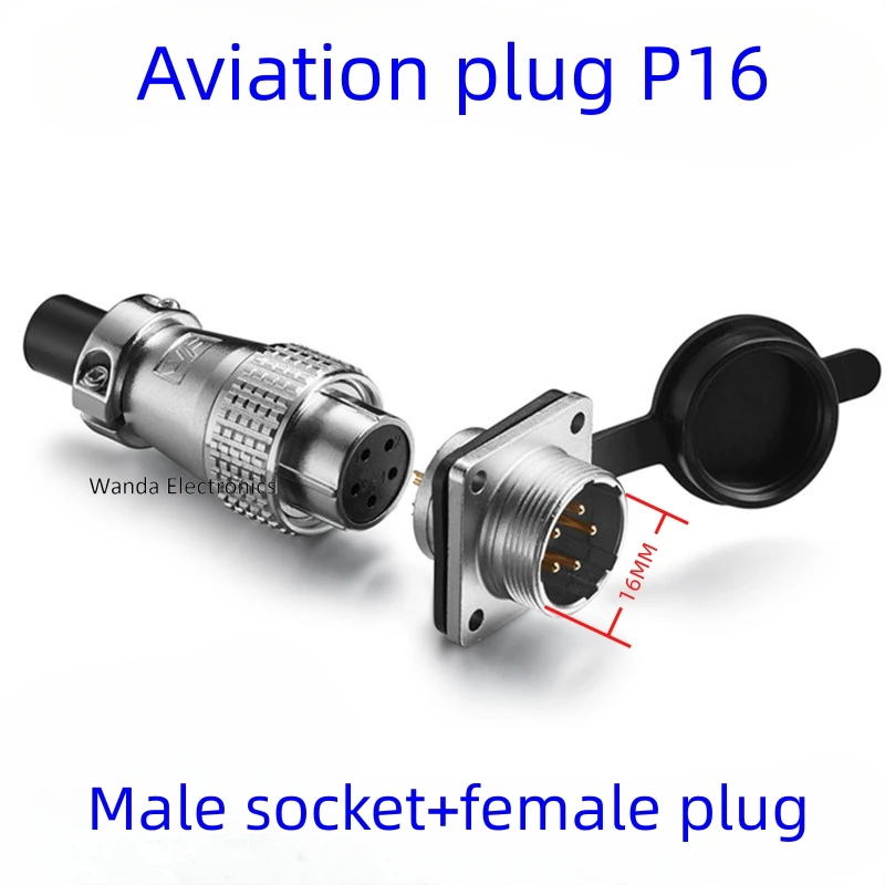 Aviation-plug-P16-16MM-panel-fixed-connector-male-and-female-plug ...