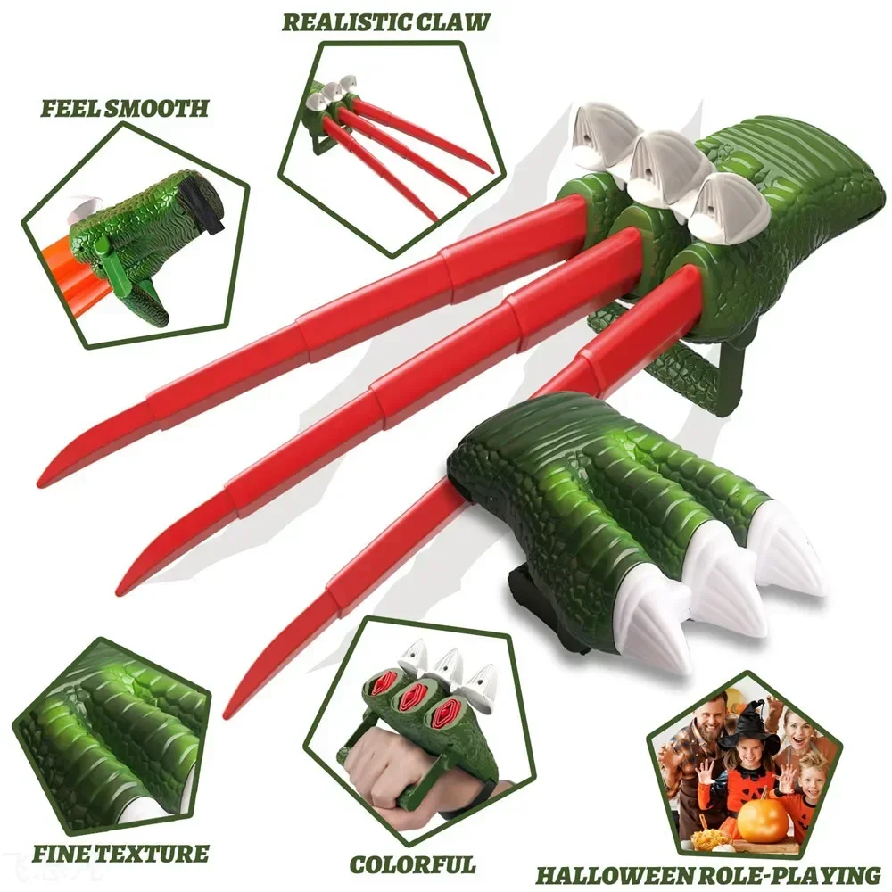 Extra-long Retractable Dinosaur Claw Prop Cosplay for Children&rsquo;s Photos Stage Performance Party