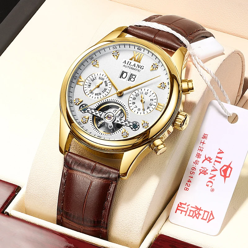 

2022 New AILANG Brand Tourbillon Luminous Waterproof Watch Men's Automatic Mechanical Watch Skeleton Hand Men's Watch