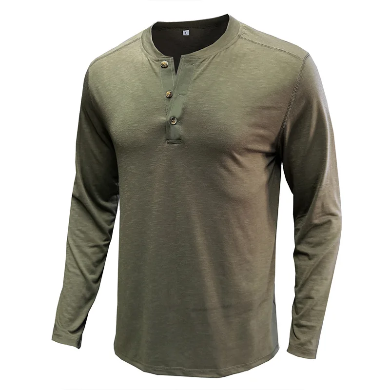 

New Style Men Long Sleeve Cotton Tshirt Casual Soft Autumn Spring Daily Confortable Wear Male Fashion Tops