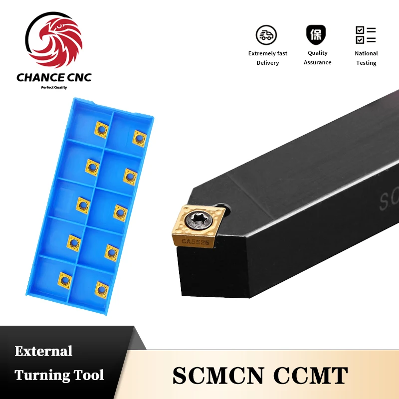 

50 degrees SCMCN1010H06 SCMCN1212H09 SCMCN1616H09 SCMCN2020K09 Pemegang Alat Balik Eksternal CCMT Sisipan Karbida SCMCN Set CNC