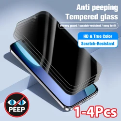 Premium Privacy Tempered Glass Anti - Spy/Peeping Safety Film for Smartphones (1 - 4 Pack) (4 Pieces)