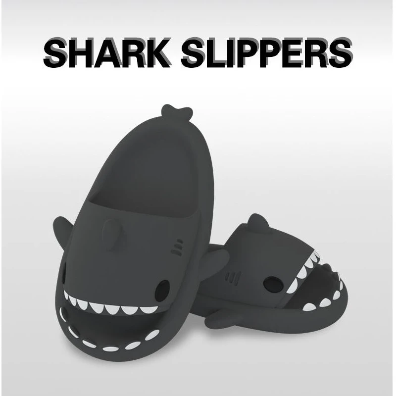 Women Shark Slippers Cute Summer Home Anti-skid EVA Kid Sandals Bathroom Flip Flops Men Outdoor Cool Beach Solid Color Slides 4