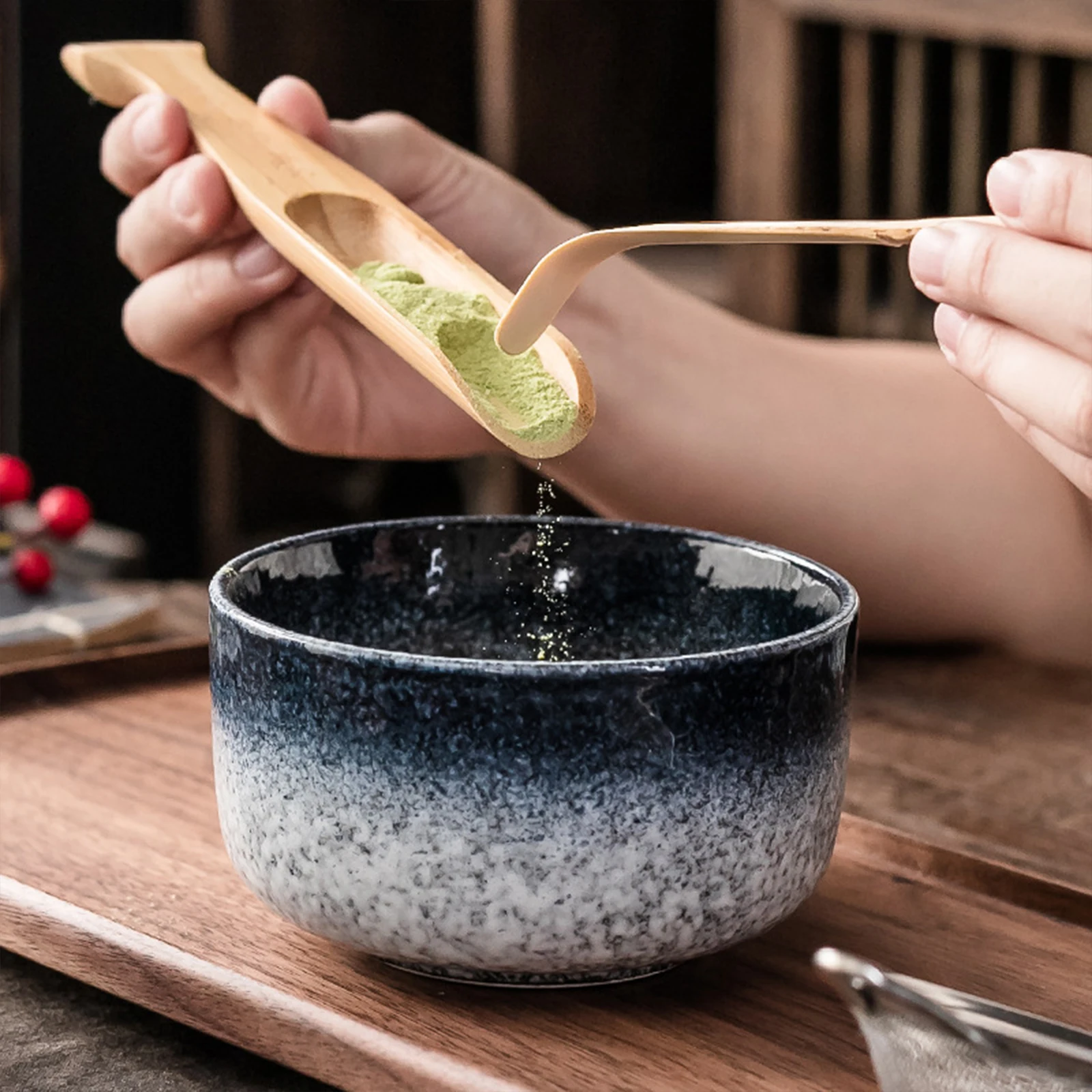 Traditional Ceramic Tea Matcha Bowl Handmade Green Tea Maker Cup for Japanese Matcha Preparation Kitchen Supplies