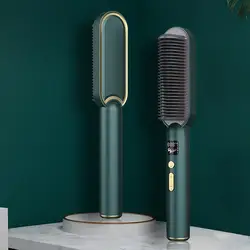Hair Straightener Tourmaline Ceramic Hair Curler Brush Hair Comb Straighteners Curling Hair Iron Hair Styler Tool EU Plug
