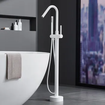 ร่วมสมัยปกปิดชั้นอ่างอาบน้ําก๊อกน้ําฝักบัวมือปืนสีเทาเดี่ยวร้อนเย็นอ่างด้านข้างแนวตั้งน้ําตก Spout 2