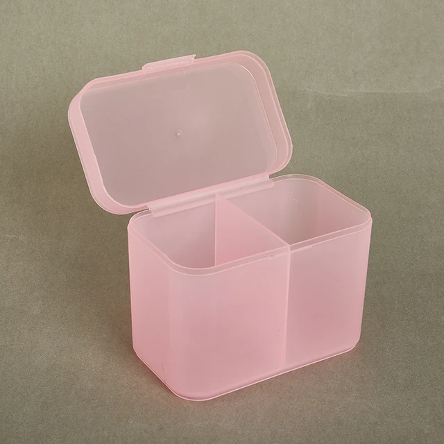 Női Pamutpárnák Tampon Köröm Törlőkefek Sminkkefék Szervező Tároló Doboz Tartó Tartály Független Dupla Rekesz - Image 5