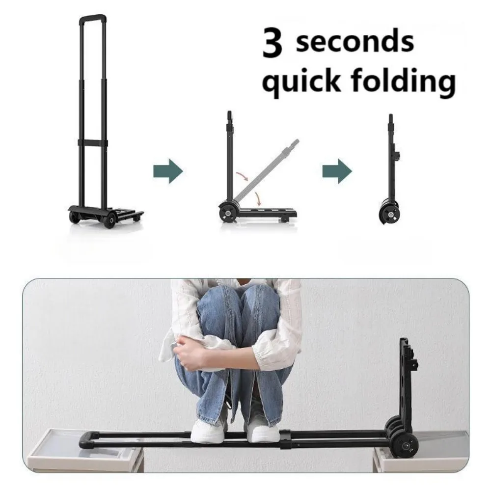 Folding Shopping Cart Household Portable Trolley Cargo Handling Trailer Luggage Pick up Express Grocery Hand Cart