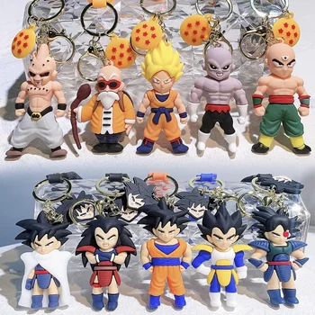 애니메이션 세븐 드래곤 볼 태양 우콩 키체인 PVC 키 링, 남성 여성 쥬얼리 베지타 피콜로 액션 피규어, 7cm 가방 펜던트