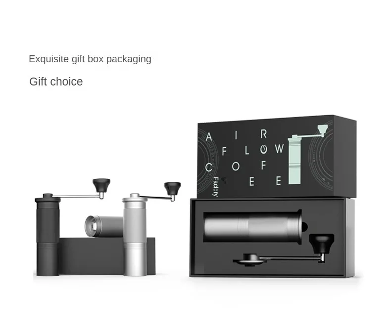 S6dcd89f4dd4348bcbf35a85bda03933cL AIRFLOW Manual Coffee Grinder CNC Stainless Steel Double point central shaft fixed 5core/7core Hand Burr Coffee Bean Grinding