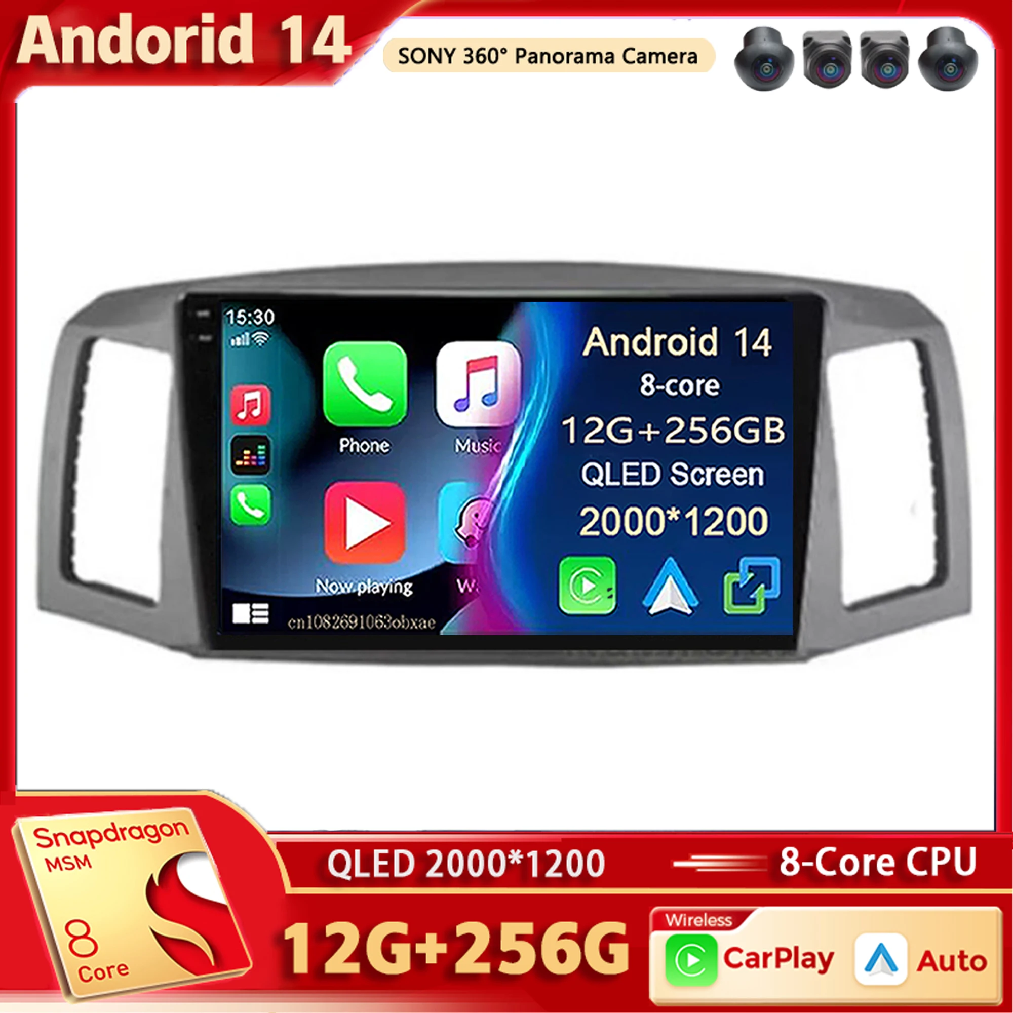 

Автомагнитола на Android 14, мультимедийный плеер для Jeep Grand Cherokee 2004, 2005, 2006, 2007, Carplay, автомобильный Dsp, стерео, Wi-Fi + 4G, голосовое ии