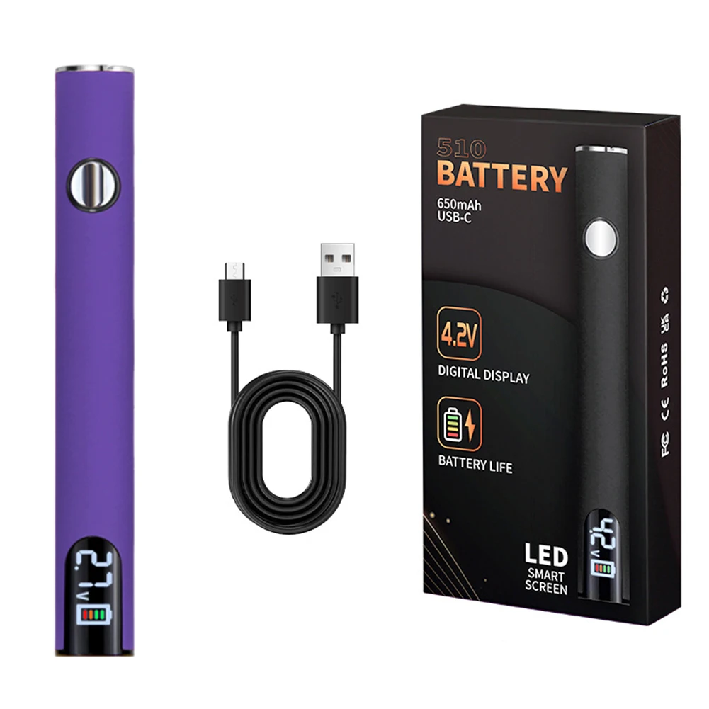 510 Thread Akku-Vape-Stift mit einstellbarer Spannung, 650mAh Akku und USB-Ladekabel, Lötwerkzeuge (ohne Lötspitze) – Detail 10