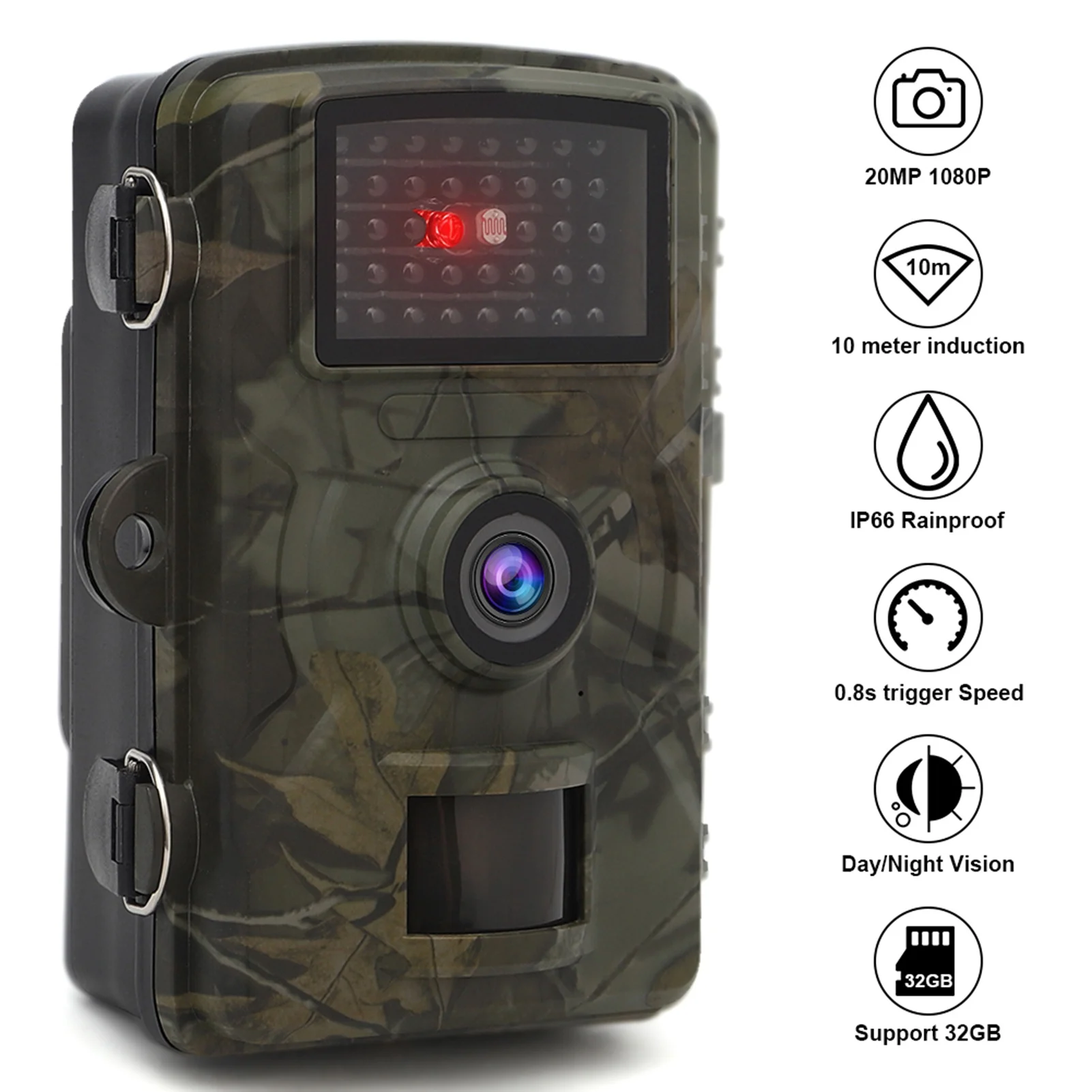 Infrared Camera Infrared Hunting Camera 16MP High Definition 1080P Night Vision Monitoring Waterproof Hunting
