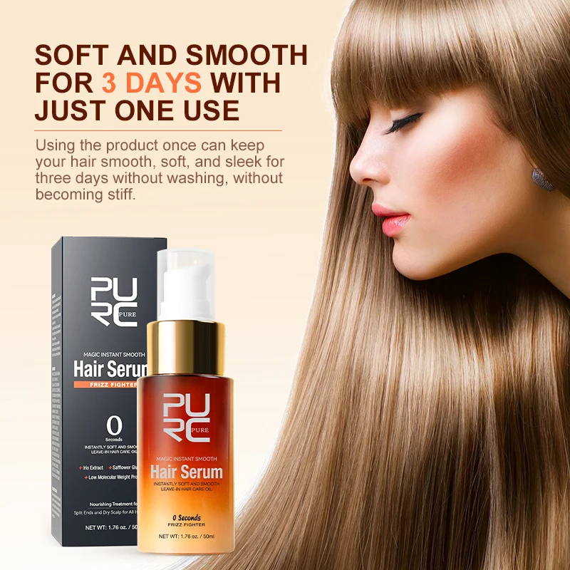 PURC Magic Instant Smooth Hair Serum Nourishing Repair Damaged Leave-In Hair Oil Anti-Frizz Softness Care Hair Oil Hair Essence Oil