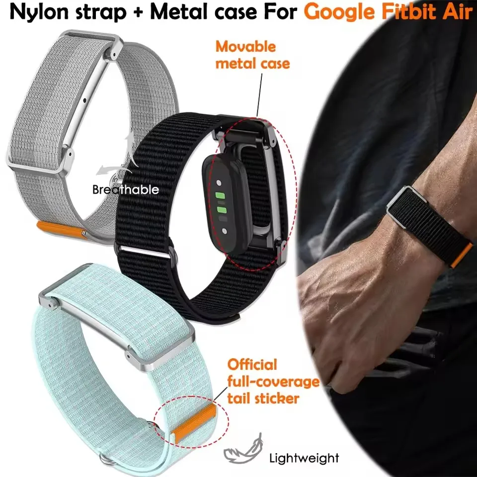 Quick Release Nylon Watch Strap with Metal Protective Case, Ultra Thin Breathable Replacement Wrist Band