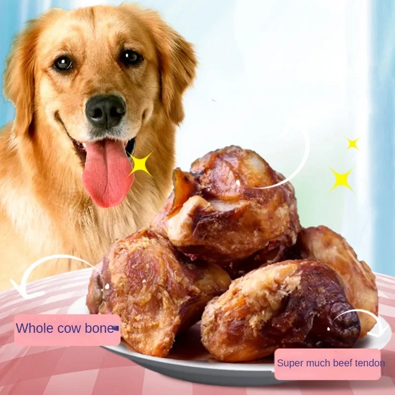 Dog Snacks Dried Beef Kneecaps Pet Snacks Dog Teething Stick Interactive Reward Training Treats Chewing Training dog snacks