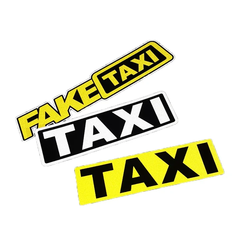 Автомобильные наклейки S106, забавная поддельная такси, автомобильный багажник, водонепроницаемые наклейки, окна, заднее ветровое стекло, дверь, топливный бак