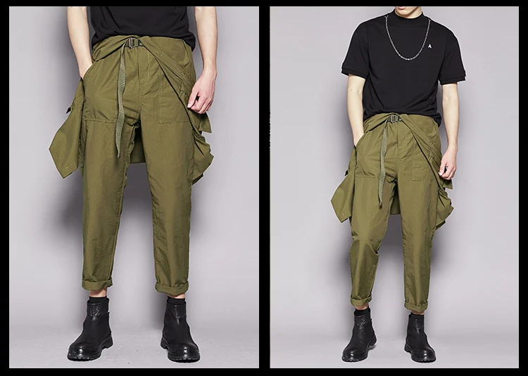 Description Picture 4 of itemYamamotostyle Pants Spring And Summer New Green Tooling British Fashion Light Industrial Style Lapel Jumpsuit Jumpsuit