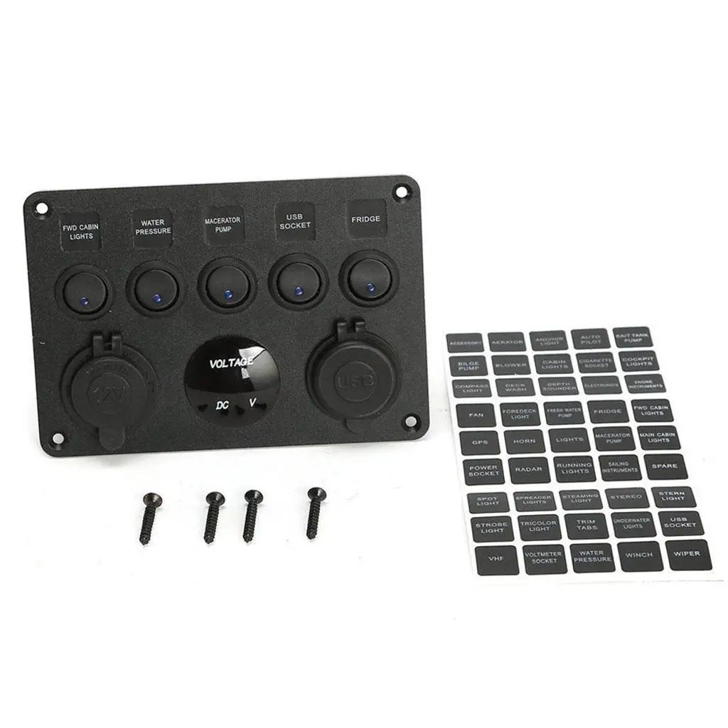 

5 клавиш ВКЛ-ВЫКЛ тумблер переключатель панель двойной USB разъем зарядное устройство 4,2 а вольтметр