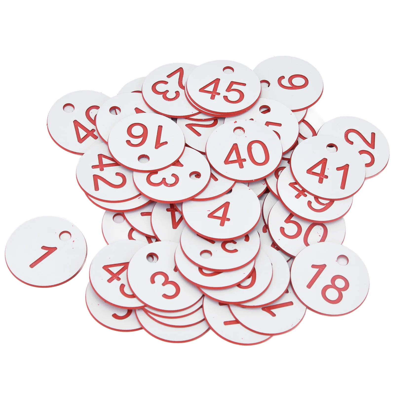 1-100 Beehive Tag Numbered Sign Labels White Red ABS Round Hole Livestock Beekeeping Supplies beekeeping tools beekeeping accessories