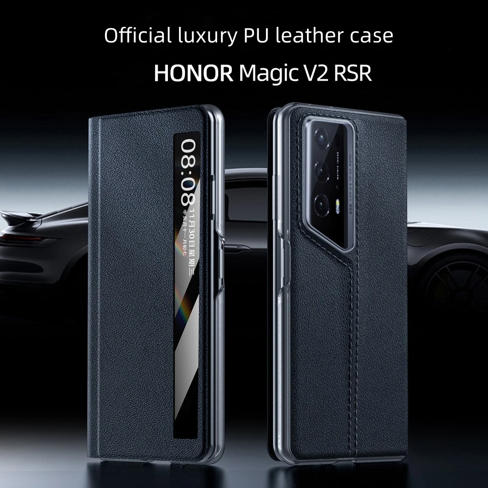 Per Honor Magic V2 Rsr Custodia In Pelle Di Lusso Flip Smart Custodia In Pelle Per Honor Magic V 2 Rsr Cover Posteriore Antiurto Opaca Funda
