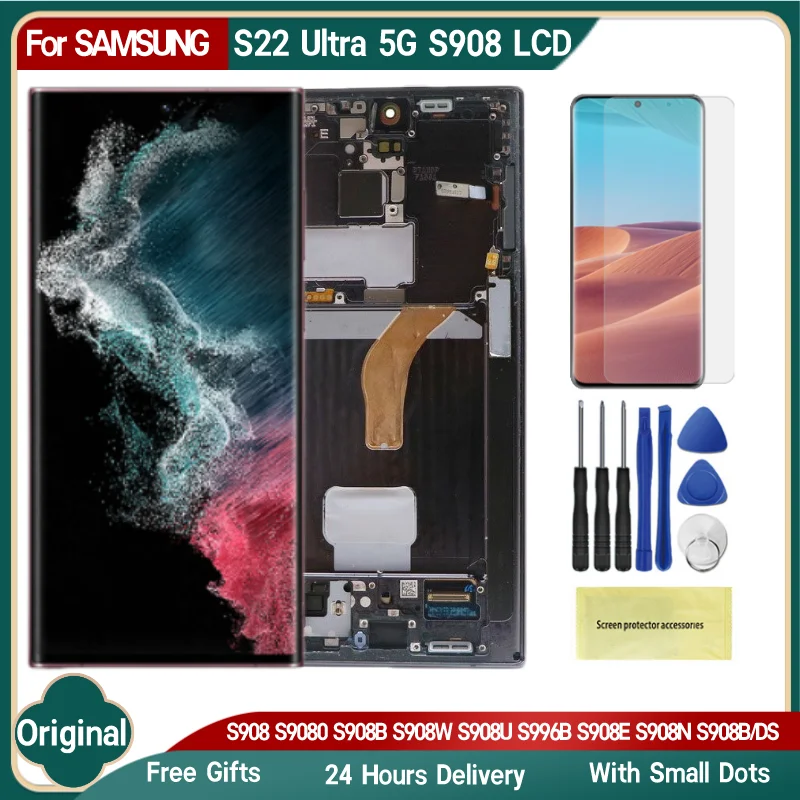 Display Amoled 100 Original Para Samsung S22 Ultra 5g Lcd Touch Screen Digitalizador S22 Ultra