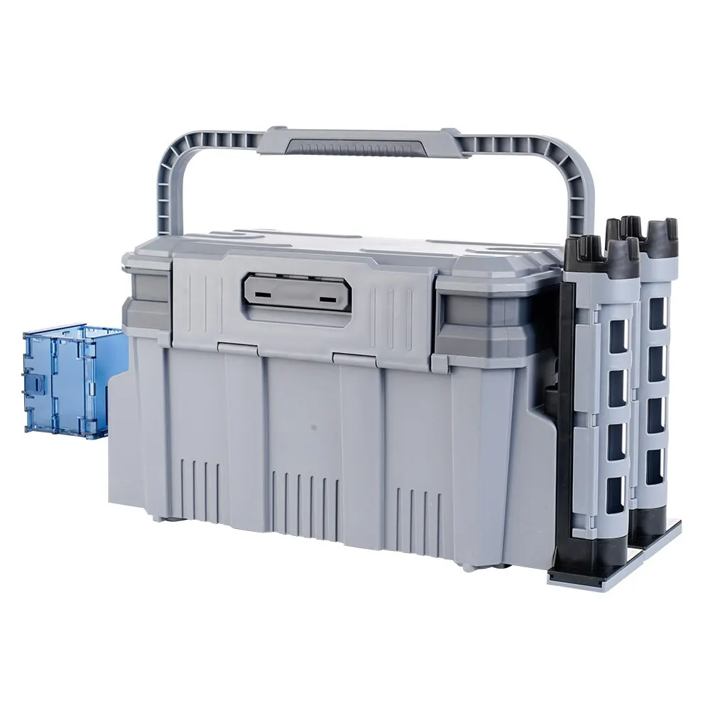 フィッシングタックルボックス19.5l多機能大容量スタンドロッド