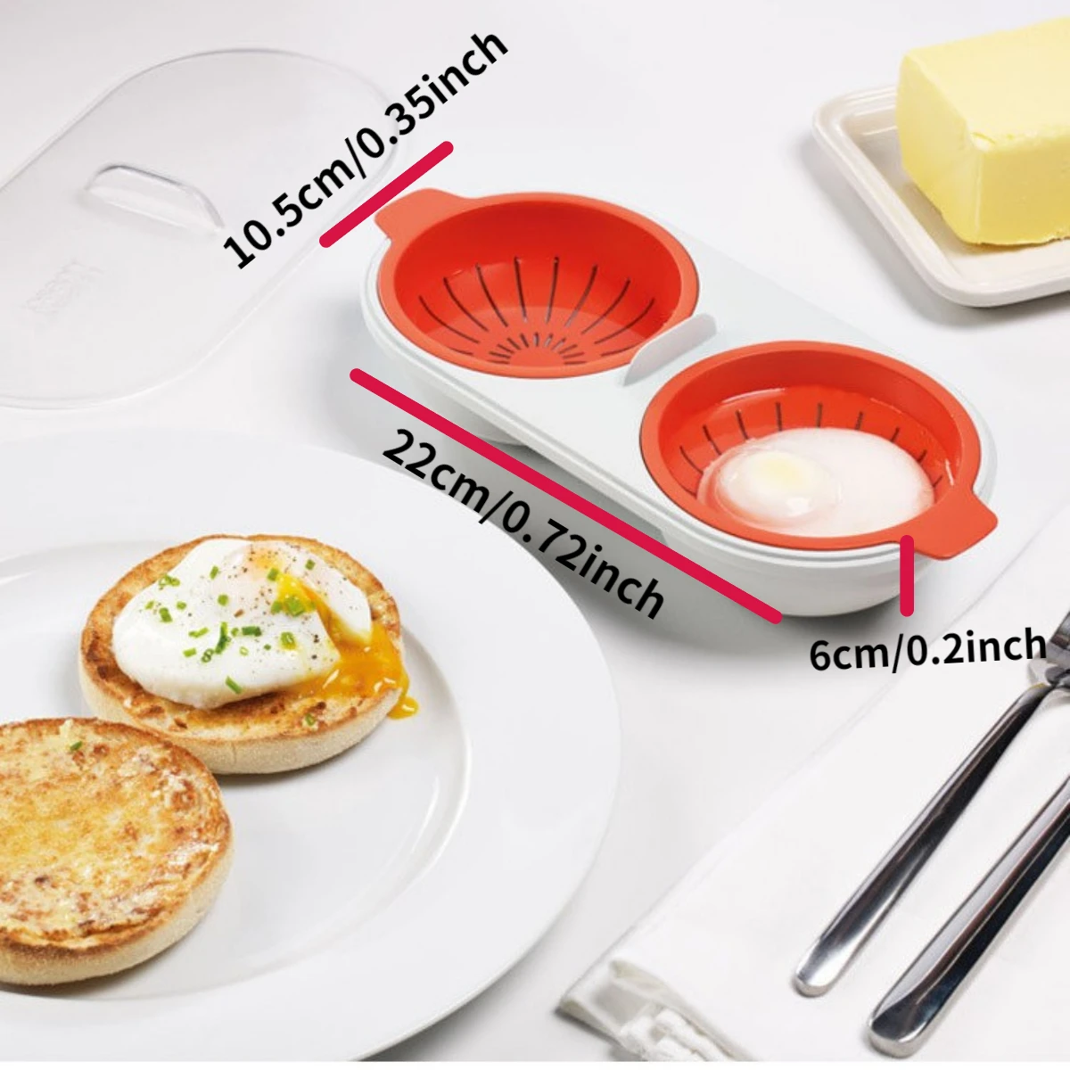 Cuiseur à Oeufs Micro-Ondes 2 Tasses - Pocheuse à Oeufs Rapide Et Pratique