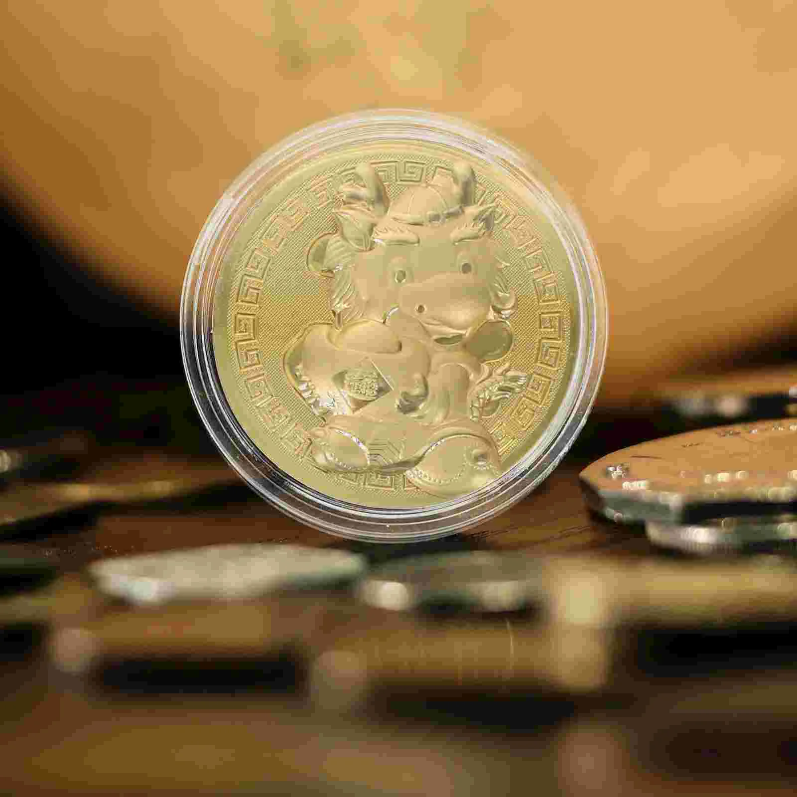 

Памятные монеты «Год Дракона» с небольшим шнурком в подарок, золотые монеты дракона