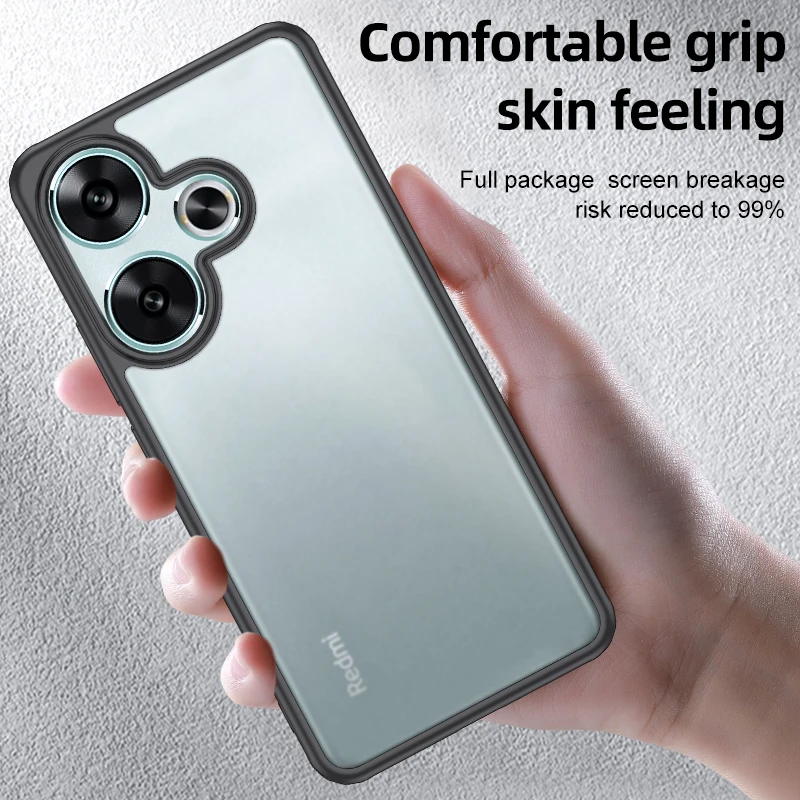 Matte Frosted & Transparent Ice Crystal Shockproof Rugged Protective Armor Case