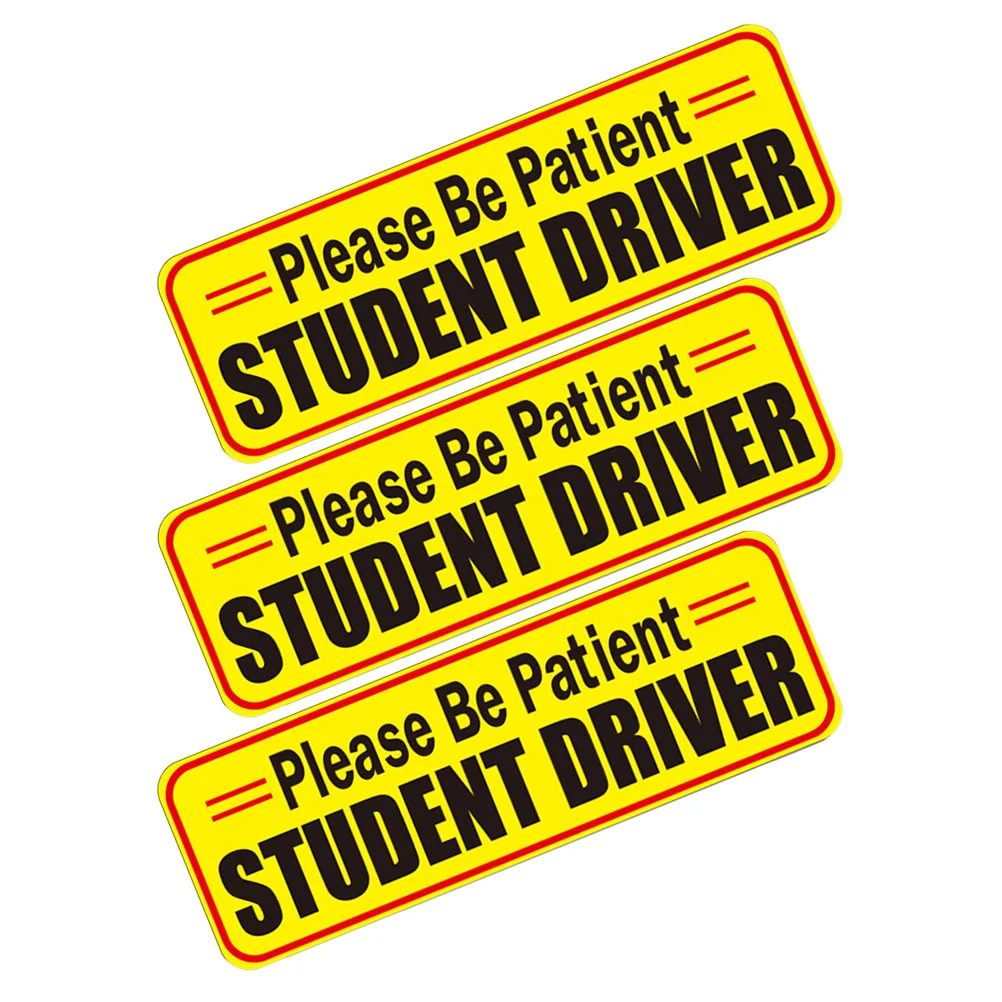 

3 Pcs Car Stickers Magnet for Rookie Novice Driver New Safety Signs Student Pvc Reflective