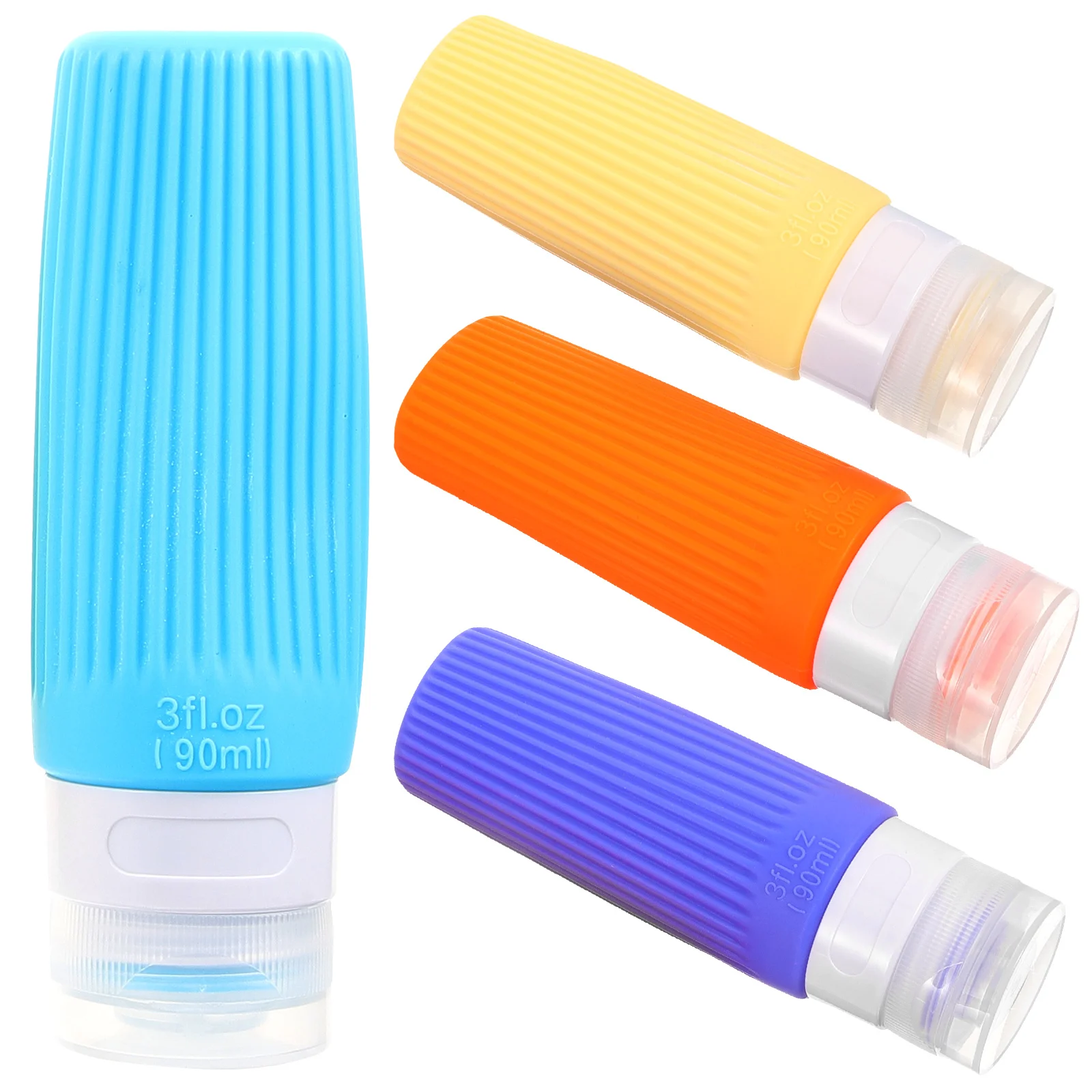 

4pcs Travel Shampoo And Conditioner Bottle 90ml Refillable Toiletry Container