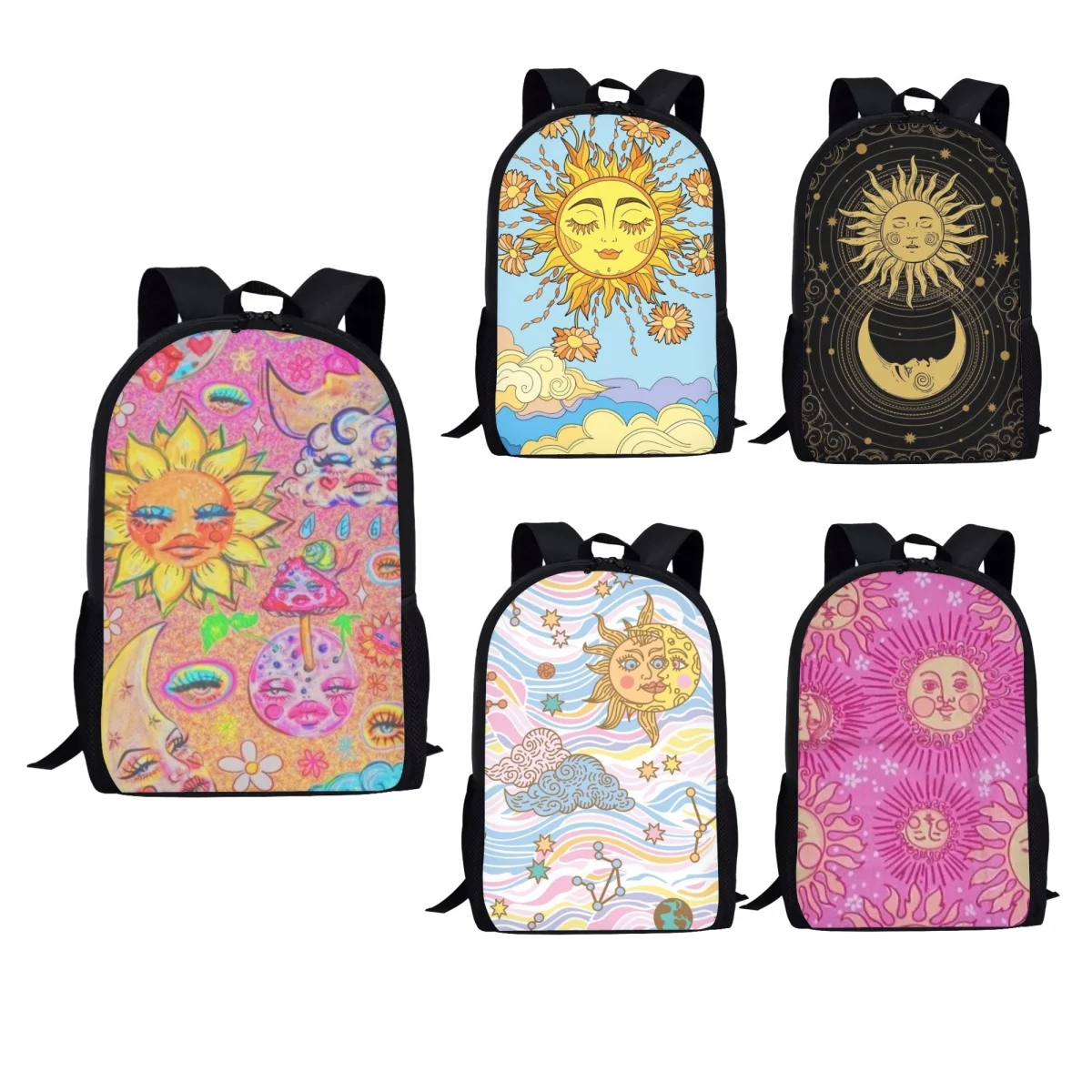 

Belidome Sun Moon Pattern Kids Bookbag Student Women Back to School Children Teenager Book Bag Backpacks Mochila Feminina