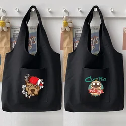 Woman Bag Shopping Bag Commuter Large Capacity Shoulder Bag Handbag Casual Funny Dog Pattern Printing Lady Vest Bag Tote Bag