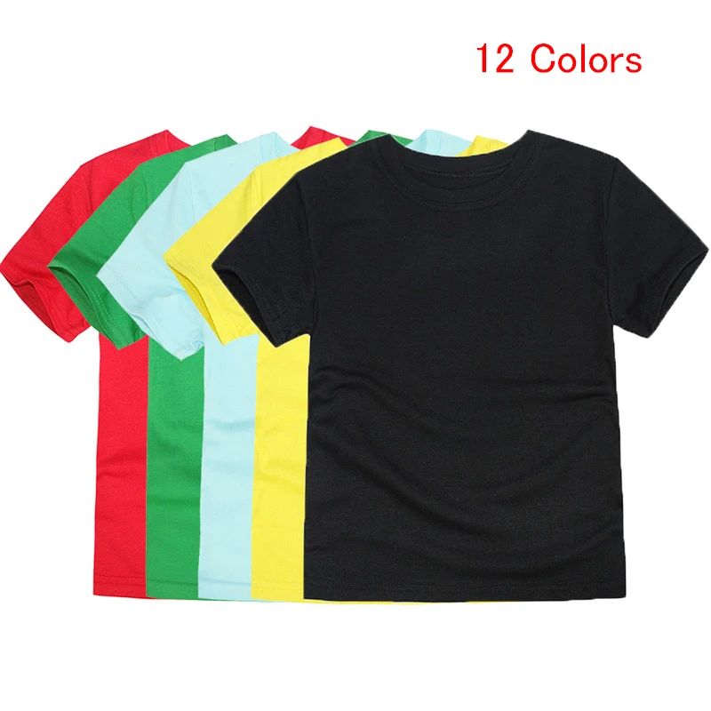 T Shirt Cotton T Shirt Kids T Shirt 12 Colors Unisex Summer Short Sleeve For Baby Kids 1-14Years