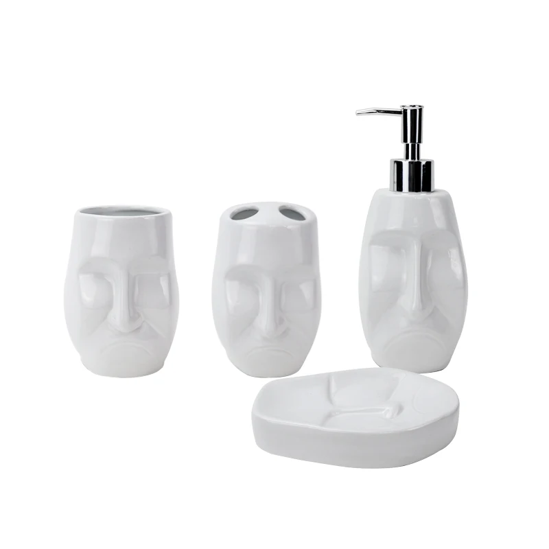 

Redeco Nordic Custom Colored Bathroom Set Accessory Durable Bathroom Accessories Ceramic Bathroom Products