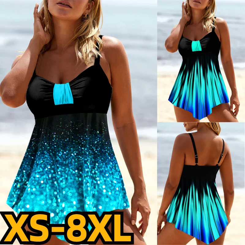 

Beachwear Monokini Swimsuit Bathing Suit Sexy High Waist Summer New Design Printing Swimdrss Women Two Piece Tankini Swimwear