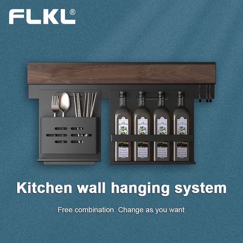 Kitchen Spice Storage Box Set Punch-Free Wall-Mounted Rack Space |
