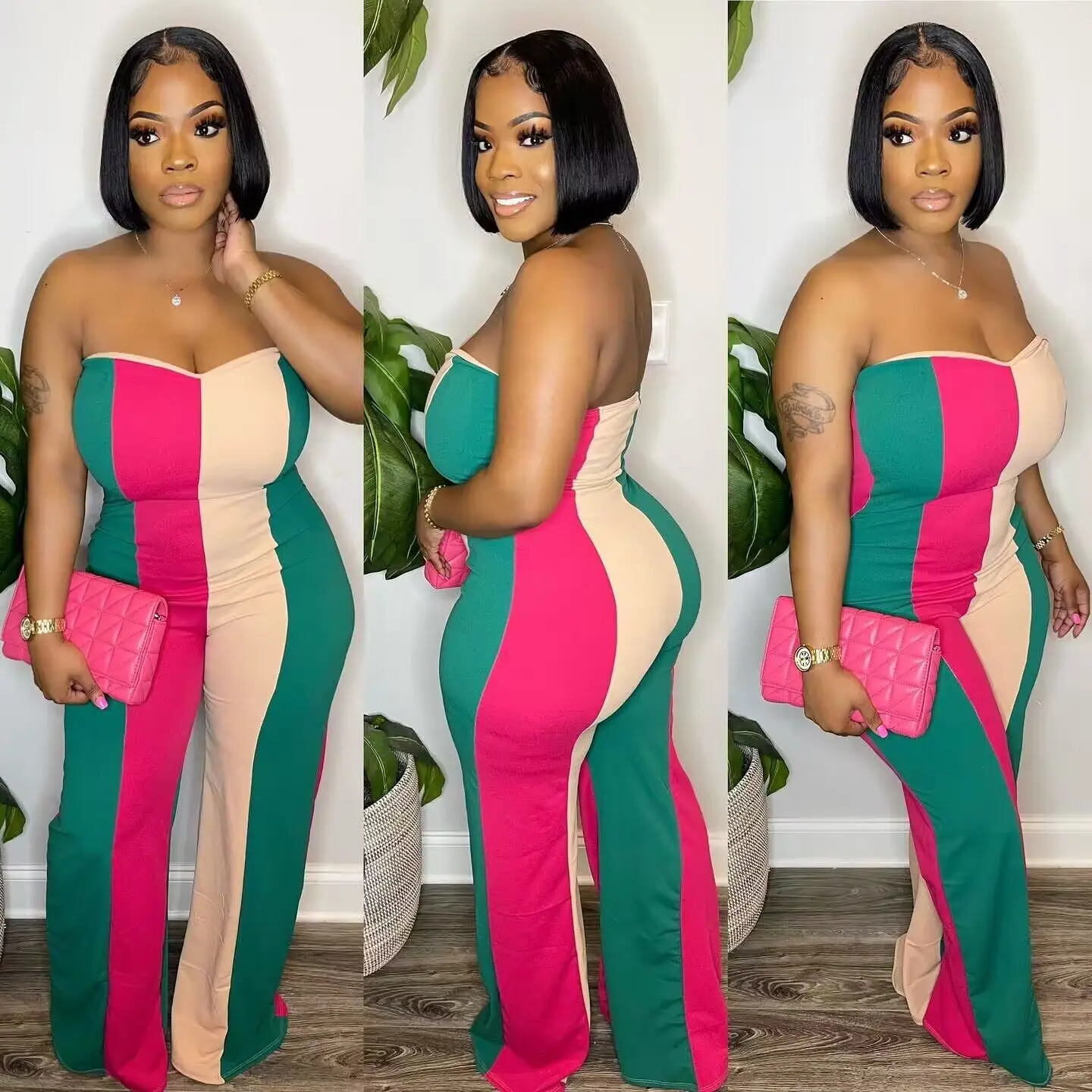 

2023 Summer Hot Item: European and American Fashion 3D Body Print Sexy Bra Jumpsuit
